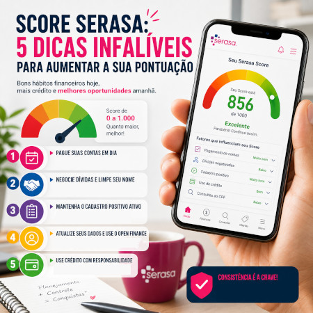 Score Serasa: 5 dicas para aumentar sua pontuação de forma segura